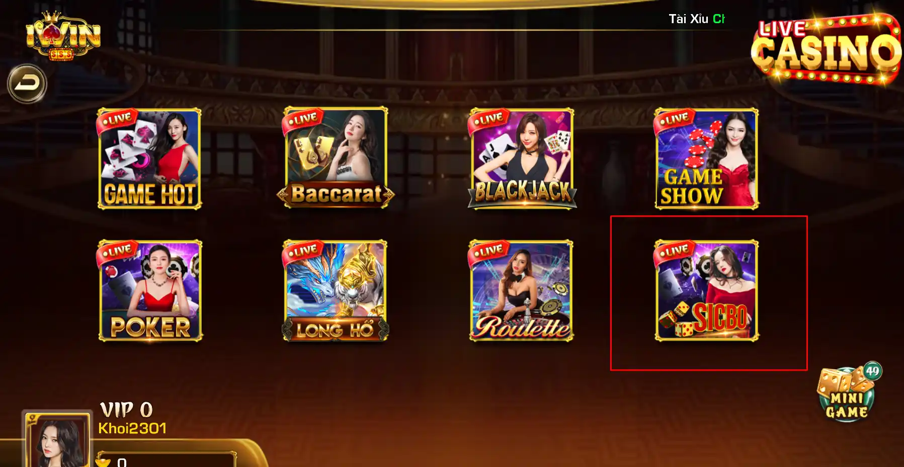 game sicbo online